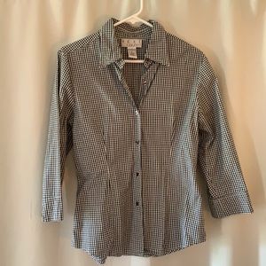 Real Comfort black gingham button down shirt